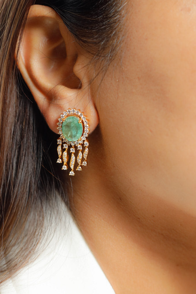 Noorani Earrings-Mint green