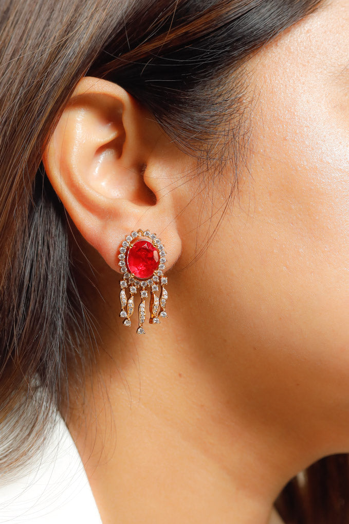Noorani Earrings-Red