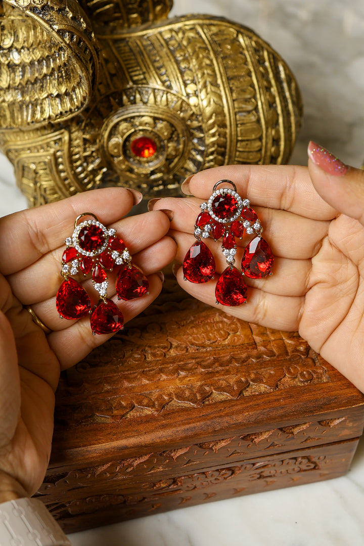Meher Earrings-Red