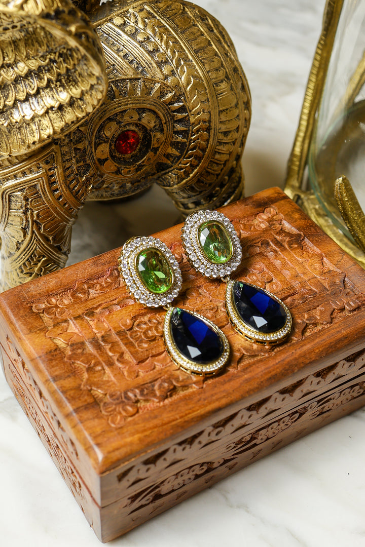 Avira Earrings – Green & Blue