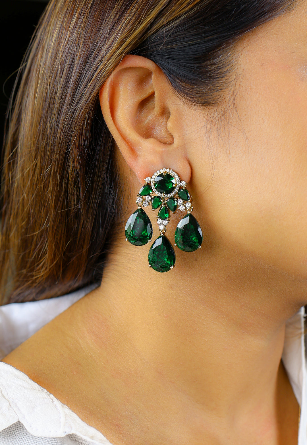 Meher Earrings – Dark Green
