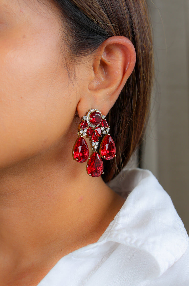Meher Earrings-Red