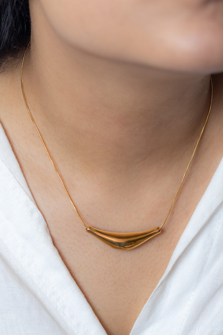 Golden Crescent Necklace