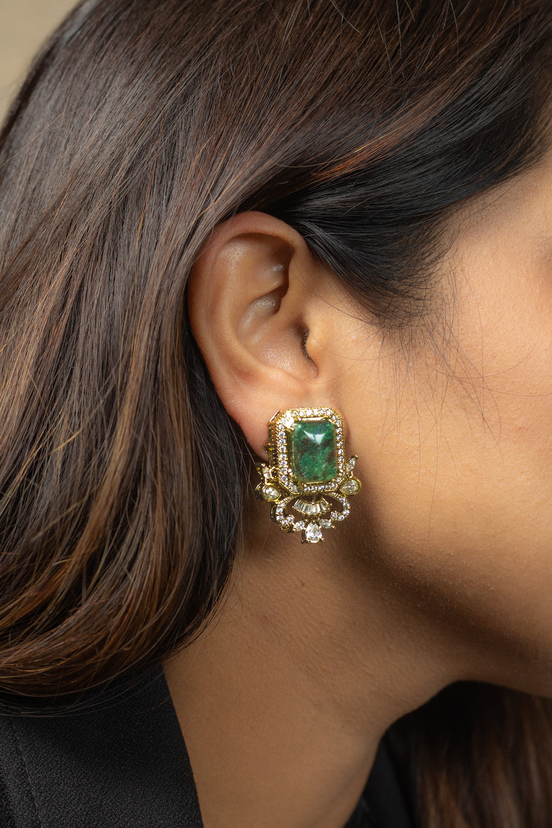 Sitara Earrings -Emerald
