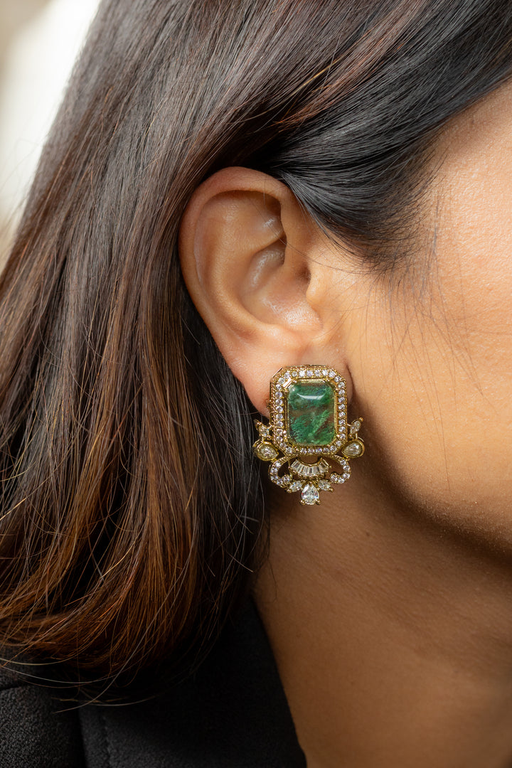 Sitara Earrings -Emerald