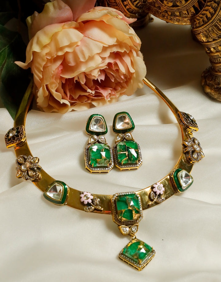Saanjh Hasli Set-Green