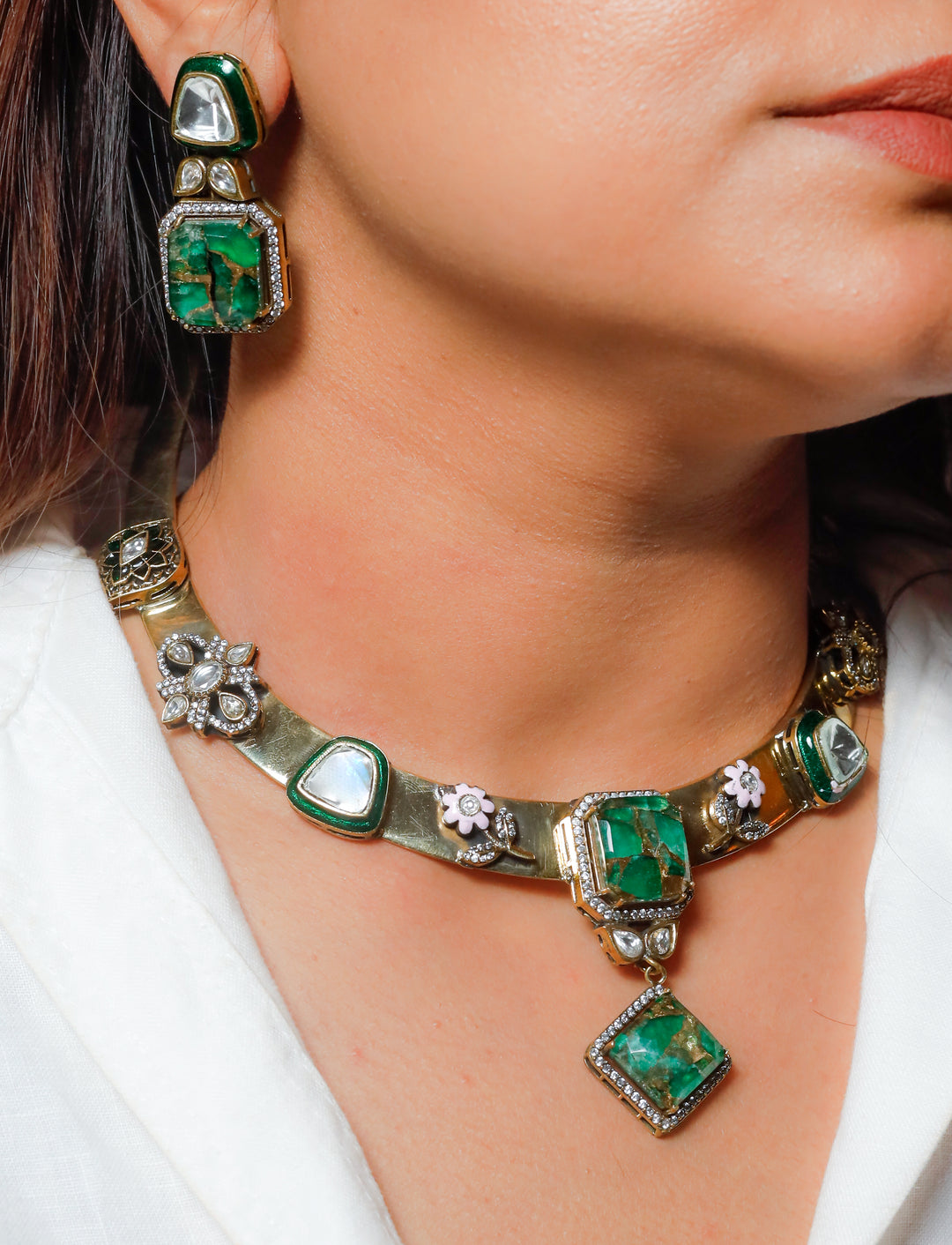 Saanjh Hasli Set-Green