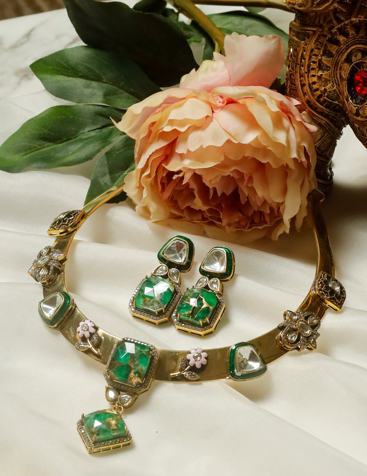 Saanjh Hasli Set-Green