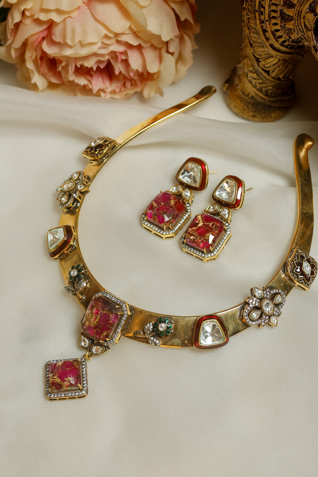 Saanjh Hasli Set-Rani Pink