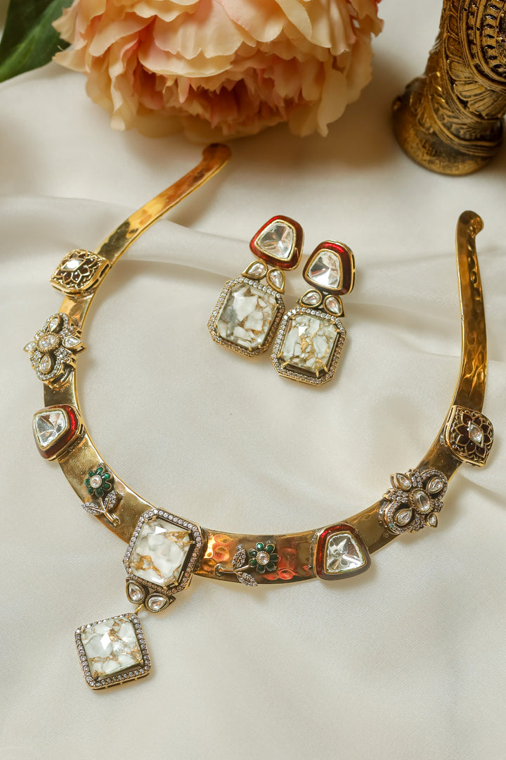 Saanjh Hasli Set-White