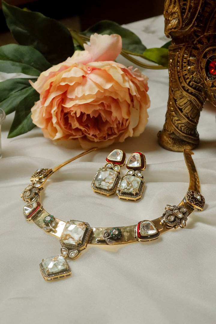 Saanjh Hasli Set-White